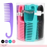 Wide Tooth Comb with Hanging Handle 22cm X 6cm - 4 Assorted Colours – image 4