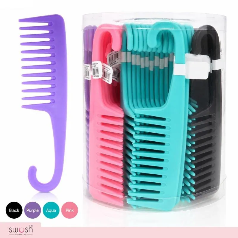 Wide Tooth Comb with Hanging Handle 22cm X 6cm - 4 Assorted Colours – image 4