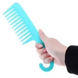 Wide Tooth Comb with Hanging Handle 22cm X 6cm - 4 Assorted Colours – image 2