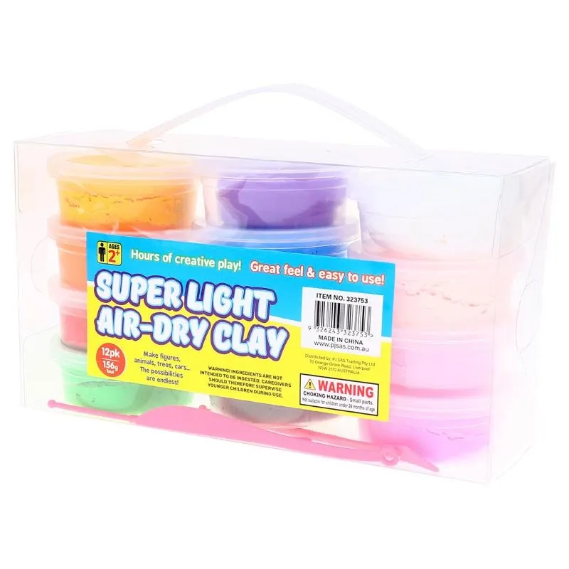 Air Dry Clay Super Light 12pk 13g Each with 12 Assorted Colours – image 3