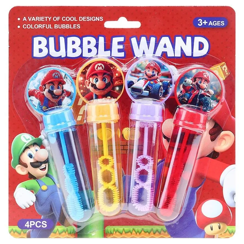 Super Player Character Bubble Wand 35ml Each 14cm X 2.5cm 4pk – image 4
