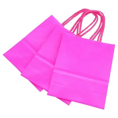 Craft Paper Bags 15cm X 12cm X 6cm 3pk - 4 Assorted Colours