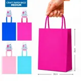 Craft Paper Bags 21cm X 16cm X 8cm 3pk - 4 Assorted Colours – image 4