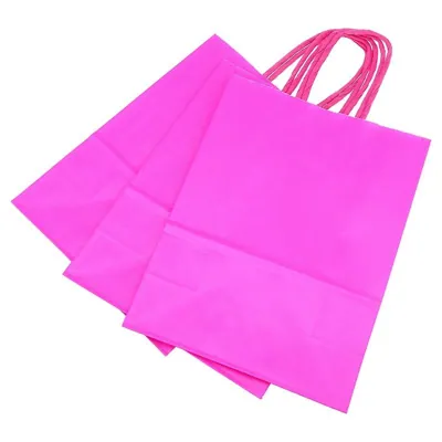 Craft Paper Bags 21cm X 16cm X 8cm 3pk - 4 Assorted Colours