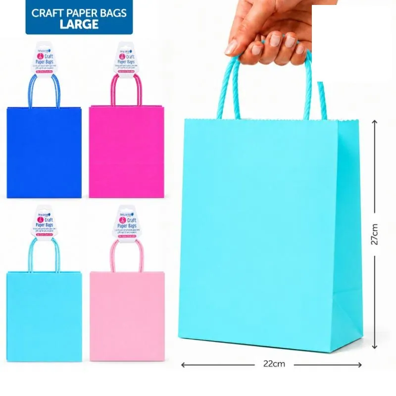 Craft Paper Bags 26.5cm X 22cm X 11cm 2pk - 4 Assorted Colours – image 4