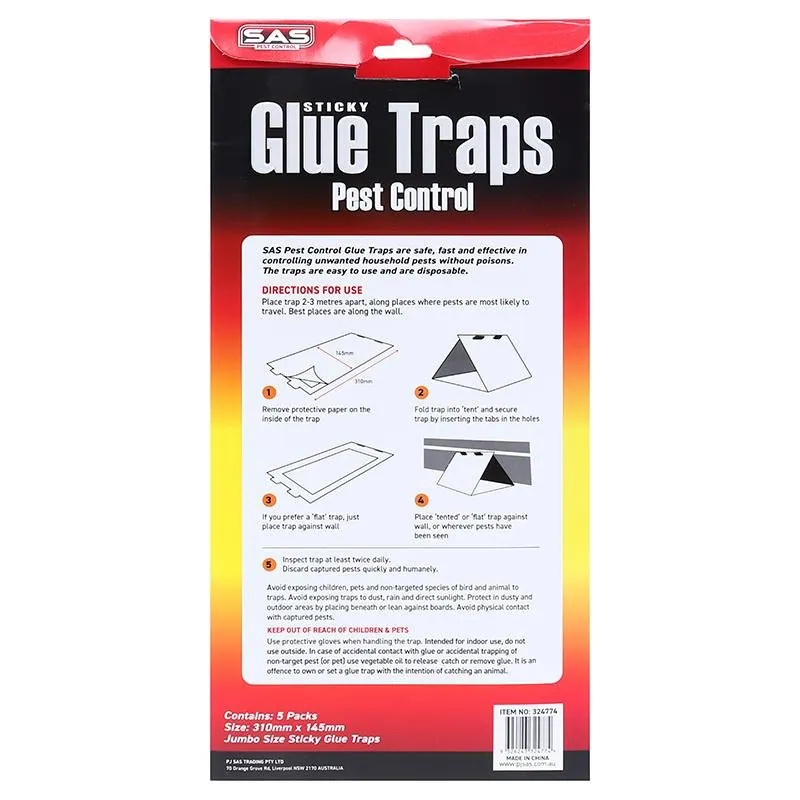 Sas Pest Control Glue Trap 5pk Jumbo 31cm X 14.5cm White & Clear Glue – image 3