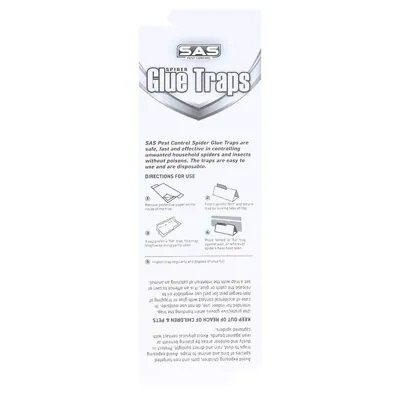 Sas Pest Control Glue Trap Spider 5pk 7cm X 20cm White & Clear Glue