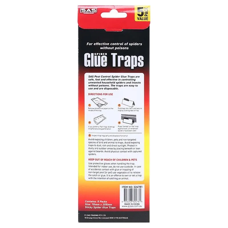 Sas Pest Control Glue Trap Spider 5pk 7cm X 20cm White & Clear Glue – image 3