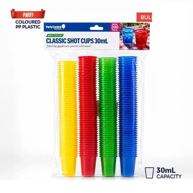 Drinkware & Partyware Shot Cups Multi Colour 200pk 30ml – image 4