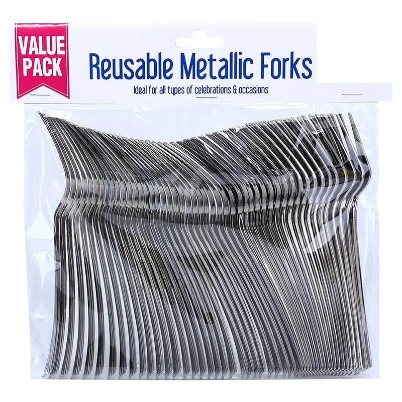 Reusable Cutlery Metallic Fork 48pk - 17.5cm – image 4
