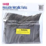 Reusable Cutlery Metallic Fork 48pk - 17.5cm – image 3