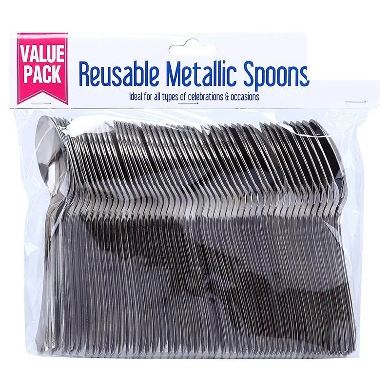 Reusable Cutlery Metallic Spoon 48pk - 16cm – image 4