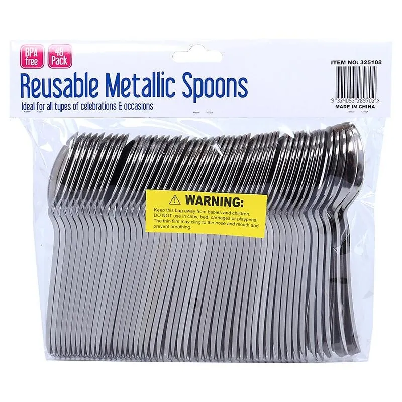 Reusable Cutlery Metallic Spoon 48pk - 16cm – image 3