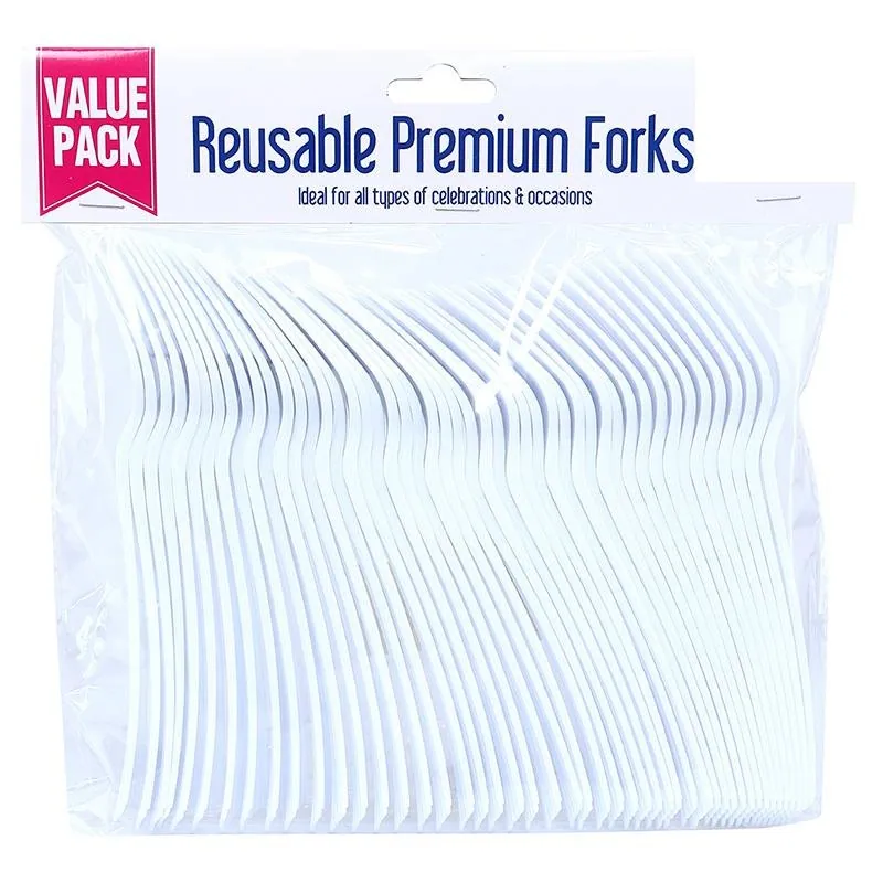 Reusable Cutlery Premium Plastic Fork 48pk - 17.5cm – image 4