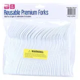 Reusable Cutlery Premium Plastic Fork 48pk - 17.5cm – image 3