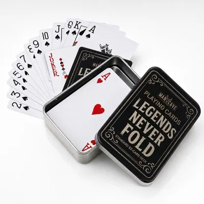 Man Cave Accessories Playing Cards in Tin