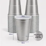 Drinkware & Partyware Party Cups 265ml 50pk American SIlver – image 2
