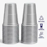 Drinkware & Partyware Party Cups 265ml 50pk American SIlver – image 1