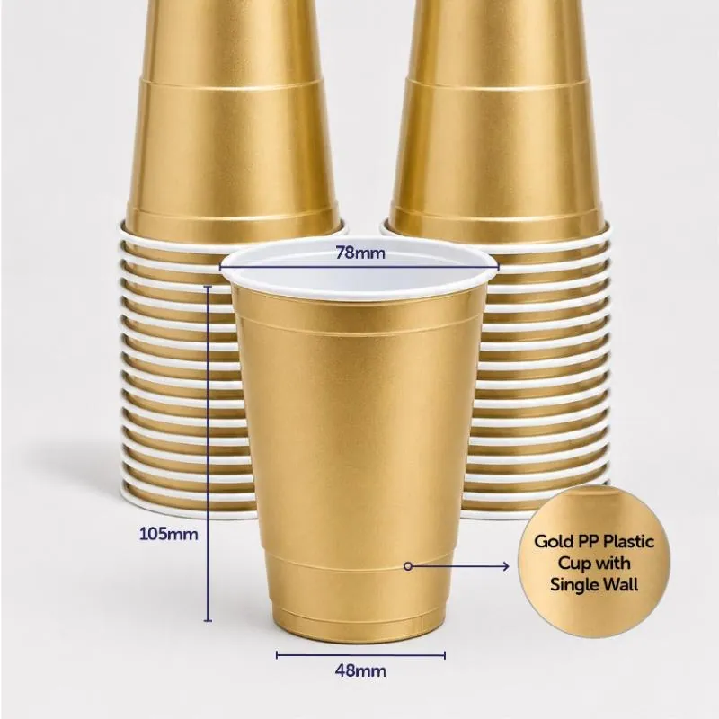 Drinkware & Partyware Party Cups 265ml 50pk American Gold – image 2
