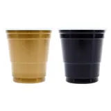 Drinkware & Partyware Shot Cups American 56ml 100pk 2 Assorted Colours Black and Gold – image 1