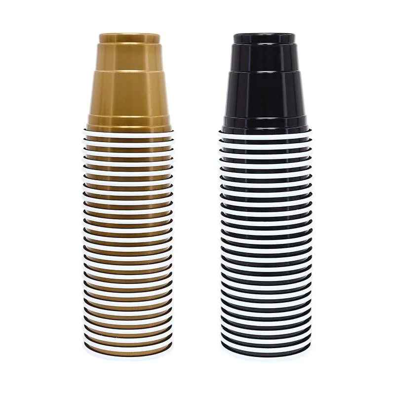 Drinkware & Partyware Shot Cups American 56ml 100pk 2 Assorted Colours Black and Gold – image 3