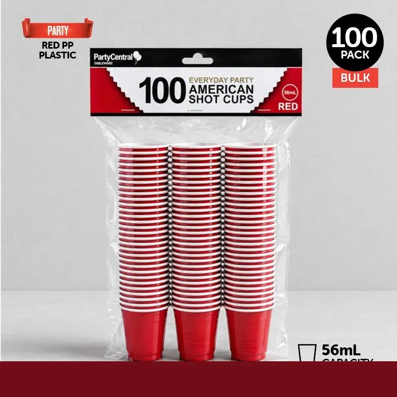 Drinkware & Partyware Shot Cups 56ml 100pk American Red – image 4