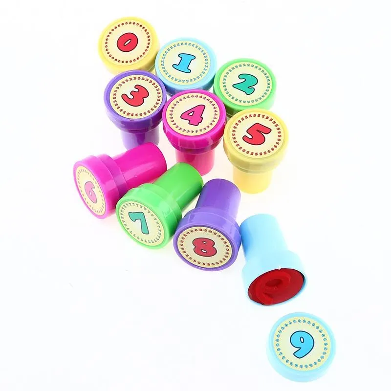 Numbered Stamps 0-9 10pk Assorted Colours – image 2