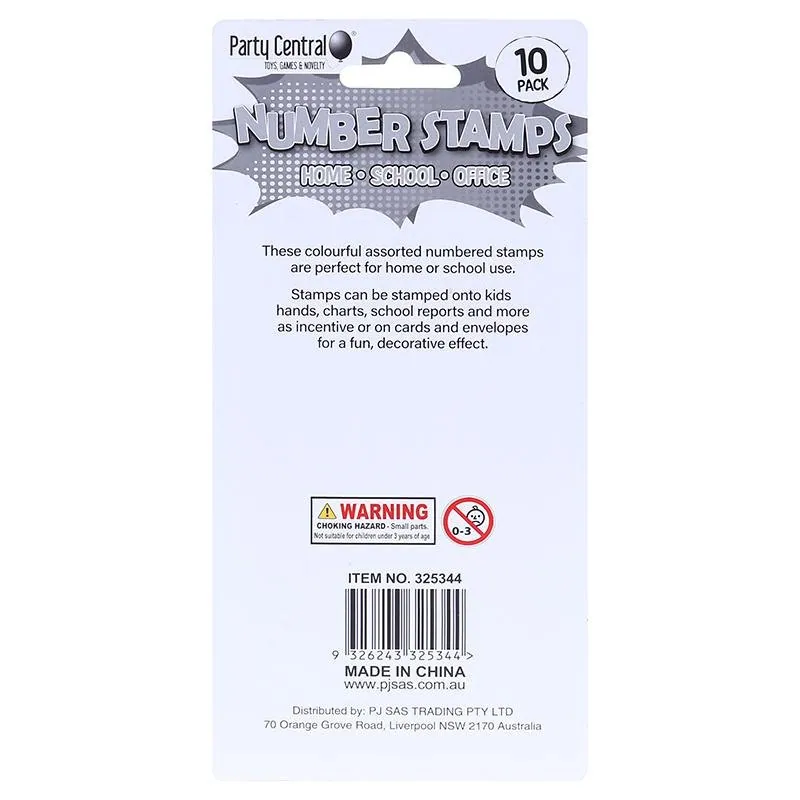 Numbered Stamps 0-9 10pk Assorted Colours – image 3