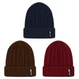 Beanie Womens Heat Control Thermal Lined Chunky Ribbed Knit Navy Blue, Brown, Maroon – image 1