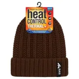 Beanie Womens Heat Control Thermal Lined Chunky Ribbed Knit Navy Blue, Brown, Maroon – image 2