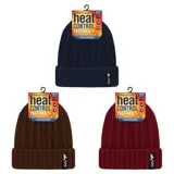 Beanie Womens Heat Control Thermal Lined Chunky Ribbed Knit Navy Blue, Brown, Maroon – image 3