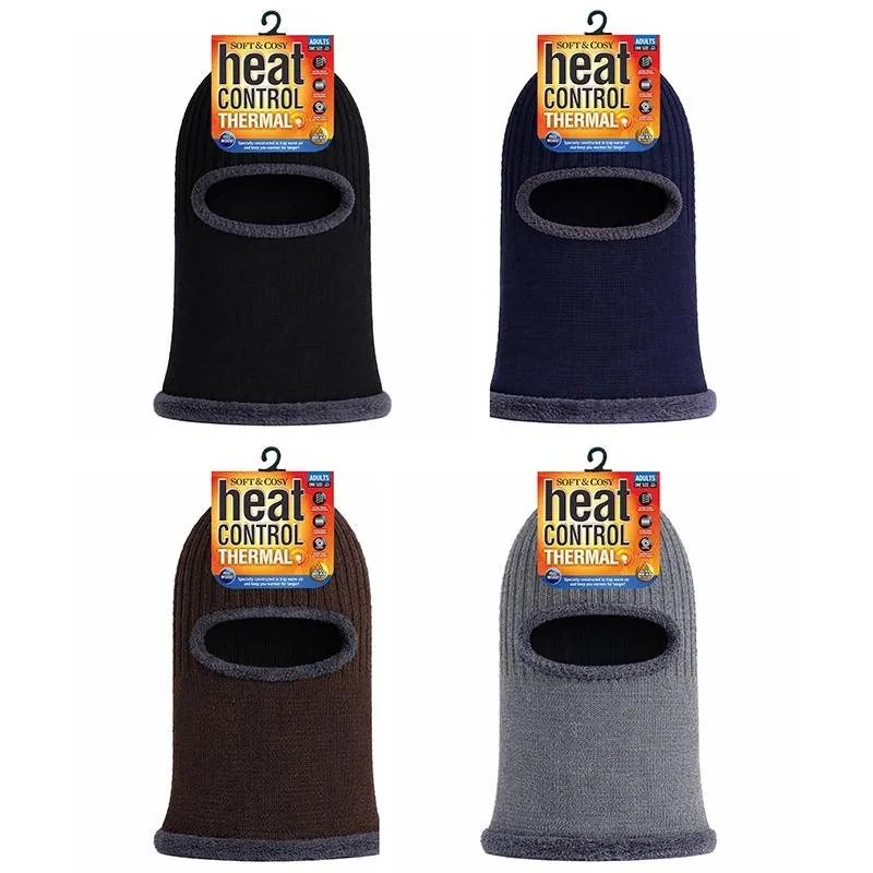 Balaclava Adults Heat Control Ultra Heat Retention Thermal Lined 4 Assorted Colours Navy Blue, Grey, Brown & Black – image 3
