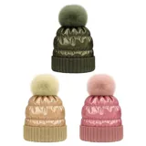 Beanie Adults Heat Control Thermal Lined Quilted Puffer Beanie 3 Assorted Colours (Green, Pink & Gold) – image 1