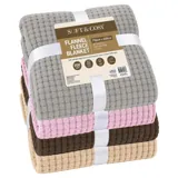 Blanket Flannel Fleece Jacquard 150cm X 200cm Assorted Colours – image 1