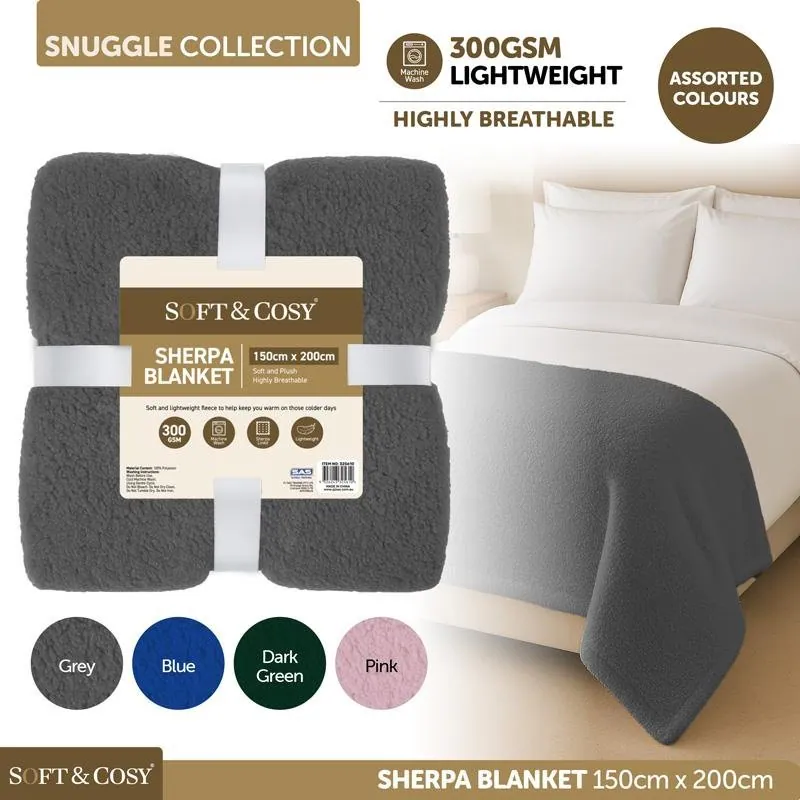 Blanket Sherpa 150cm X 200cm Assorted Colours – image 4