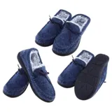 Slippers Premium Mens Moccasin Faux Fur Assorted Colours 4 Sizes: S,m,l,xl Memory Foam Insole – image 2