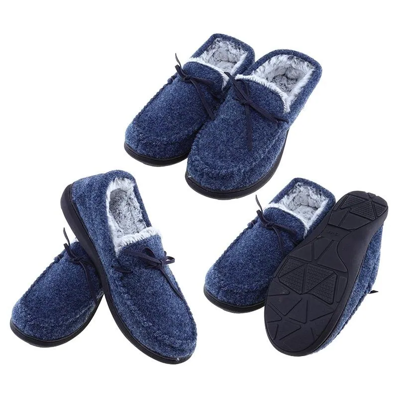 Slippers Premium Mens Moccasin Faux Fur Assorted Colours 4 Sizes: S,m,l,xl Memory Foam Insole – image 2
