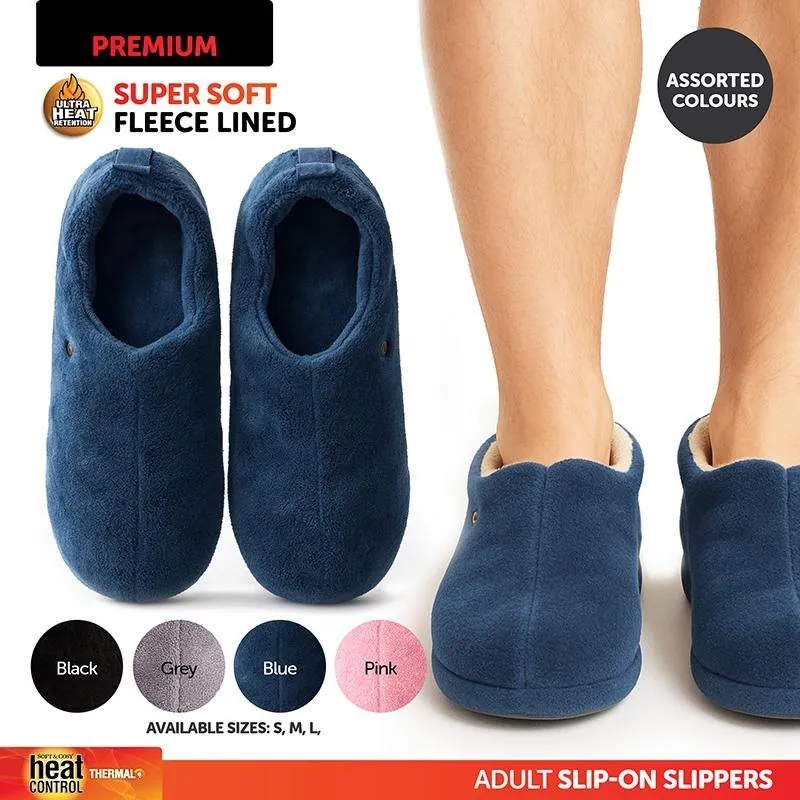 Slippers Adults Slip on Full Fleece Lined Black, Pink, Blue & Grey 3 Sizes: S,m,l – image 4