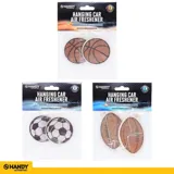 Air Fresheners Hanging Sport Designs 2pK, 3 Assorted Designs/ Scents (Football- Ocean Breeze, Soccer Ball- Black Ice & Basketball- Citrus Crush) – image 4