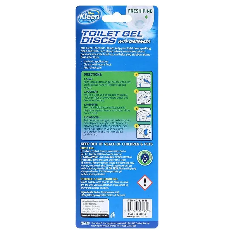 Toilet Gel Discs & Dispenser 36ml (12 Applications) 3 Assorted Scents: Floral Bloom, Fresh Pine, Lemon Burst – image 3