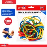 Rubber Bands Assorted Colour 100g - Extra Thick 6mm – image 4