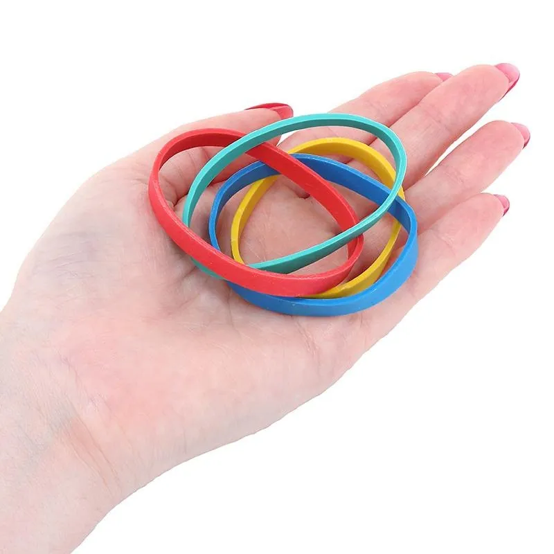 Rubber Bands Assorted Colour 100g - Extra Thick 6mm – image 2