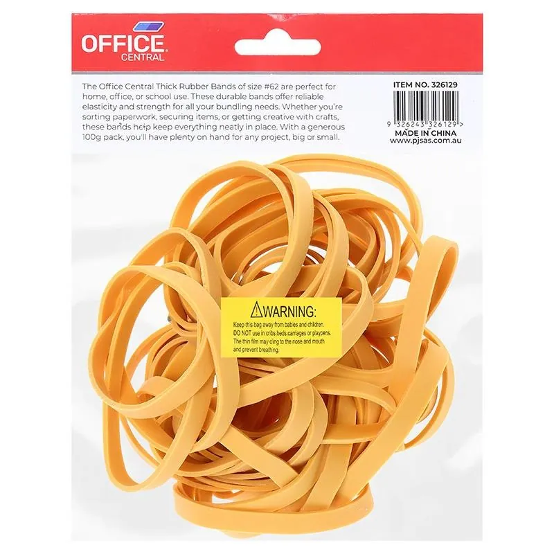 Rubber Bands Yellow 100g - Extra Thick 6mm – image 3