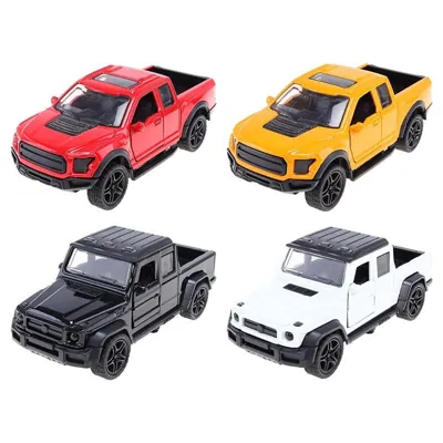 Diecast Pull Back Ute- 4 Assorted Colours, Black, White, Yellow, Red
