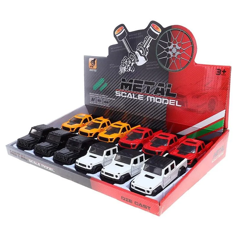 Diecast Pull Back Ute- 4 Assorted Colours, Black, White, Yellow, Red – image 3