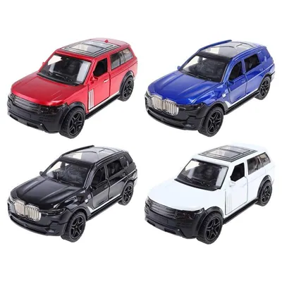 Diecast Pull Back 4WD- 4 Assorted Colours, Black, White, Blue, Red