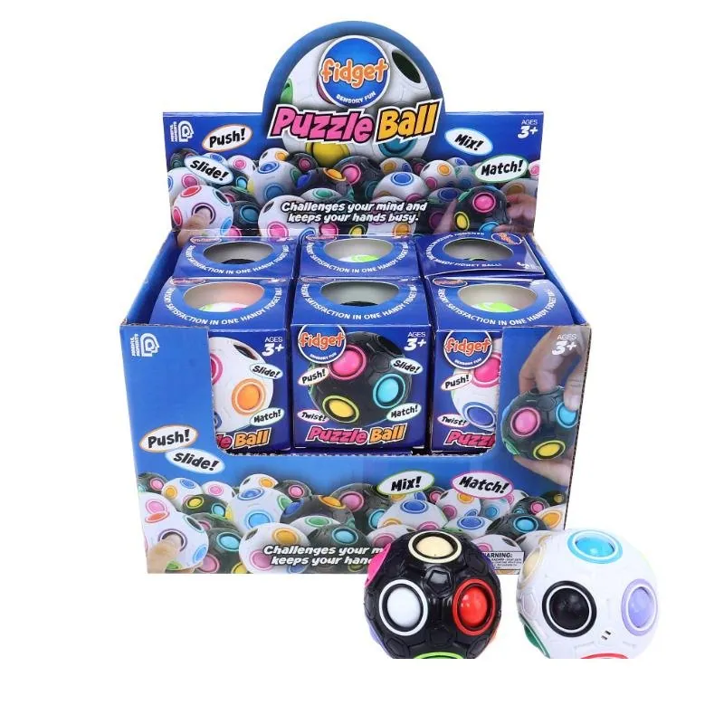 Fidget Puzzle Rainbow Ball 7cmØ - Assorted White, Black – image 4