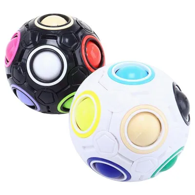 Fidget Puzzle Rainbow Ball 7cmØ - Assorted White, Black