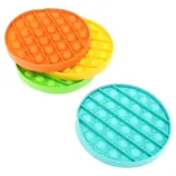 Fidget Push & Pop Bubble Circle 12cmØ - Green, Orange, Aqua, Yellow (Silicone) – image 1