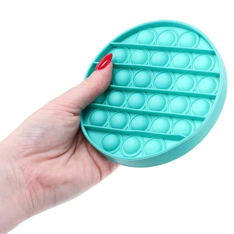 Fidget Push & Pop Bubble Circle 12cmØ - Green, Orange, Aqua, Yellow (Silicone) – image 2